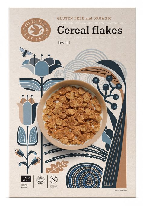 'Doves Farm cereal packaging design, Studio h. London' by Studio h, London - Packaging Design from United Kingdom Cereal Packaging Design, Cereals Packaging Design, Organic Food Packaging, Cereal Packaging, Brand Packaging Design, Olive Oil Packaging, Gluten Free Cereal, Organic Packaging, Honey Packaging