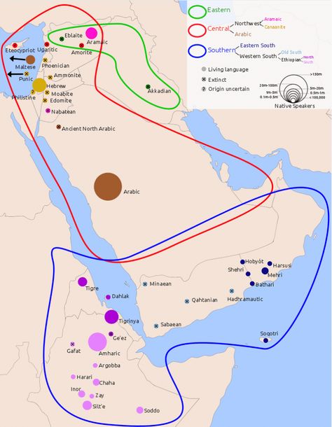 Semitic languages - Canadian Raelian Movement Social Geography, Language Map, Semitic Languages, Language Families, Cradle Of Civilization, Ancient Near East, Learn Hebrew, Ancient Maps, Old Maps