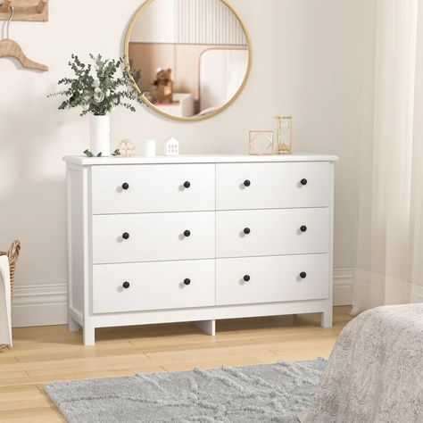 Winston Porter Nalea 6 - Drawer Dresser & Reviews - Wayfair Canada White 6 Drawer Dresser, Modern Bedroom Dressers, Wide Chest Of Drawers, Coastal Bedroom Decorating, Chest Of Drawer, Black Dressers, 8 Drawer Dresser, Dresser For Bedroom, 7 Drawer Dresser