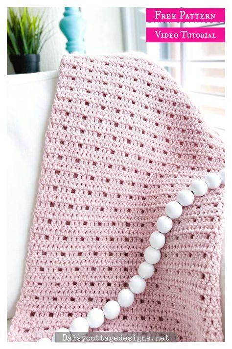 Pink And White Crochet Baby Blanket, Crochet Pink Baby Blanket, Pink Baby Blanket Crochet, Pink Crochet Baby Blanket, Simple Crochet Baby Blanket Free Pattern, Crocheting Baby Blankets, Pink Crochet Blanket, Crochet Pram Blanket, Baby Blanket Crochet Pattern Easy