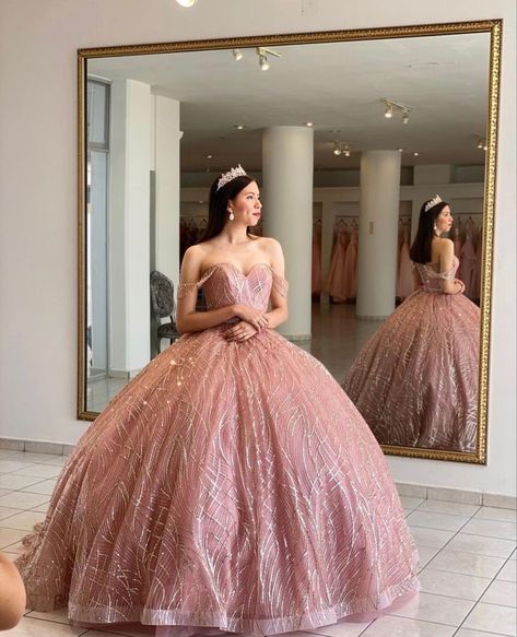 Pink Debut Gown, Surprise Dance Outfits Quinceanera Damas, Surprise Dance Outfits Quinceanera, Quinceanera Damas, Surprise Dance Outfits, Debut Gowns, Xv Dresses, Quincenera Dresses, Debut Dresses