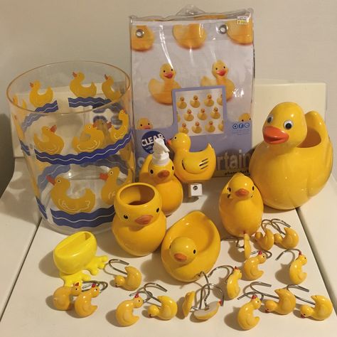 Rubber Duckie Bathroom, Duck Theme Bathroom, Duck Things To Buy, Duck Themed Room, Rubber Duck Bathroom Ideas, Rubber Duck Decor, Ducky Bathroom, Duck Items, Rubber Ducky Bathroom