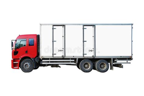 Dj Setup, White Truck, White Background, Red And White, Stock Images, Siding, Engineering, Trucks