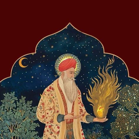 Rumi Center on Instagram: "Remember it is the heart and not the body, which strives to draw near to God. By heart I do not mean the flesh perceived by the senses, but that secret thing which is sometimes expressed by spirit, and sometimes by soul.  —AL-GHAZALI" Orientalist Art, Heart Art Painting, Sufi Art, Draw Near To God, Christiane Amanpour, Mystic Art, Al Ghazali, Persian Art Painting, Islamic Patterns