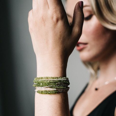 Green Gemstone Bracelet, Tanzanite Bracelet, Peridot Bracelet, Bracelets With Meaning, Peridot Jewelry, August Birthstone Jewelry, Natural Stone Jewelry, Stacked Jewelry, Silver Gemstone Jewelry