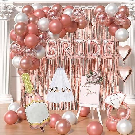 Amazon.com: Bachelorette Party Decorations Bridal Shower Decorations - Rose Gold White Balloons, BRIDE Balloons, Curtains, Bachelorette Veil,Love Diamond Ring Champagne Balloons For Wedding Party Decorations : Toys & Games Gold White Balloons, Bride Balloons, Balloons For Wedding, Bachelorette Veil, Champagne Balloons, Bride To Be Balloons, Bach Party, Bachelorette Party Decorations, White Balloons