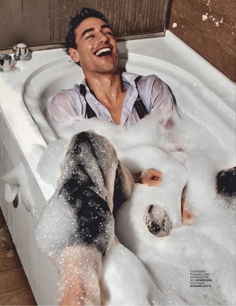 Man In Bathtub Photography, Mariano Ontanon, Sean O'pry, Bath Photography, Alexander Skarsgård, Mens Editorial, Men Photography, Conceptual Photography, Human Poses