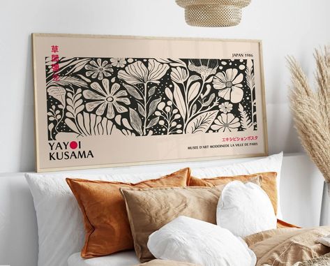 Yayoi Kusama Wildflower Print, Boho Black and Beige Art Abstract Floral Botanical Prints Minimalist Mid Century Modern Art Decor Y9 - Etsy New Home Shopping List, Home With Color, Art On Walls, Mid Century Modern Art Print, Wildflower Print, Minimalist Mid Century Modern, Minimalist Mid Century, Boho Mid Century Modern, Modern Condo