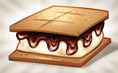 It's that time of year again. To pile on that marshmallow and Hershey's chocolate bar between two sugary graham crackers. This lesson will show you ho Cute Smores Drawing, Smores Painting, Smores Drawing, Procreate Drawings, Work Signs, Specialty Drinks, Kawaii Drawing, Hershey Chocolate Bar, Hershey's Chocolate