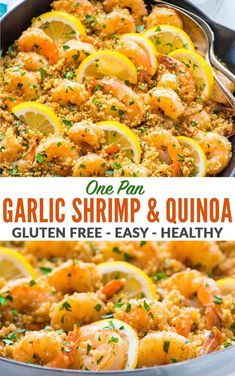 4122cb13c7a474c1976c9706ae36521d Easy Lazy Healthy Dinner, One Pan Quinoa Recipes, Healthy Quinoa Recipes Low Calories, Shrimp Recipes Quinoa, Garlic Quinoa Recipes, Shrimp Recipes With Quinoa, Quinoa Recipes With Shrimp, Lemon Garlic Quinoa, Cooking With Quinoa