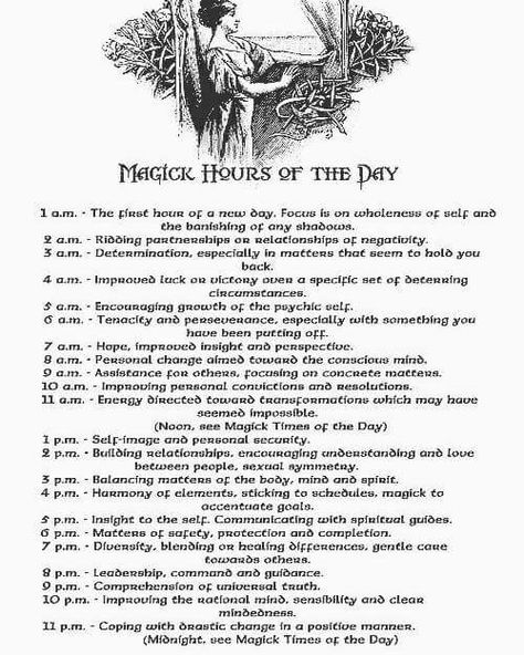 New Years Magic Spells, Magic Times Of The Day, Times Of Day For Spells, New Years Witchcraft, Writing Witchcraft, Magic Correspondences, Magical Correspondences, Shadow Book, Hoodoo Spells