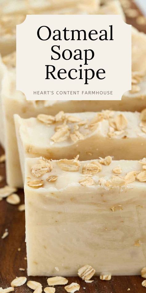 How To Make Oatmeal Soap, Oatmeal Breastmilk Soap, Oatmeal Soap Recipe, Cold Press Soap Recipes, Shea Butter Soap Recipe, Oatmeal Honey Soap, Goat Milk Soap Recipe, Milk Soap Recipe, Diy Oatmeal