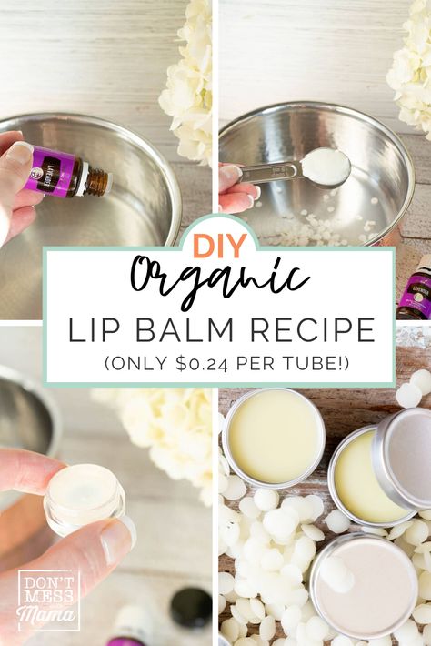 Forget $3 organic lip balm from the store, this DIY lip balm recipe is just $0.24 per tube! This homemade lip balm recipe is natural, nourishing and super easy to make thanks to this guide Tallow Recipes, Organic Lip Balm Recipe, Natural Motherhood, Diy Hygiene, Homemade Lip Balm Recipe, Lip Balm Recipe, Diy Lip Balm Recipes, Balm Recipe, Motherhood Tips