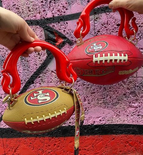 BALL BAG ® ORIGINAL on Instagram: "49ers x BallBag ❤️🏈✨ ~ LIMITED EDITION ~ SF big & small size #nfl #49ers _____________________________ #ballbag #ballbagshandbags #bvllbag #handmade #madeinitaly #football #footballbag #sanfrancisco" Football Purse, Football Bag, Nfl 49ers, Insulated Bag, San Fran, Bags Handbags, San Francisco, Nfl, Limited Edition