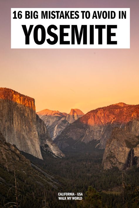 16 mistakes you need to avoid when visiting Yosemite to ensure you have the best time! We’ll tell you all the problems that can happen and how you can plan a trip of a lifetime to this incredible national park. #Yosemite #YosemiteNationalPark #USA #California Yosemeti National Park, Camping In Yosemite National Park, Yosemite Trip Planning, Visiting Yosemite National Park, Best Hikes In Yosemite National Park, Things To Do In Yosemite National Park, Yosemite National Park Outfit, Yosemite Pictures, Yosemite Road Trip