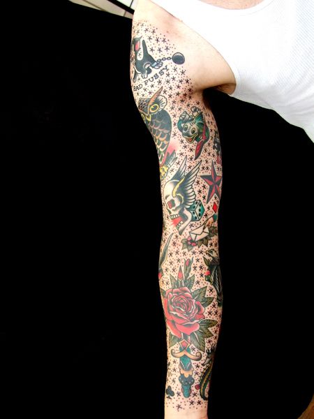 Traditional Space Filler Tattoo, Traditional Star Filler Tattoo, Star And Dot Tattoo Filler, Stars And Dots Tattoo Filler, Star Filler Tattoos, Sailor Jerry Forearm Tattoo, Sailor Jerry Filler Tattoo, Original Sailor Jerry Tattoo, Three Kings Tattoo