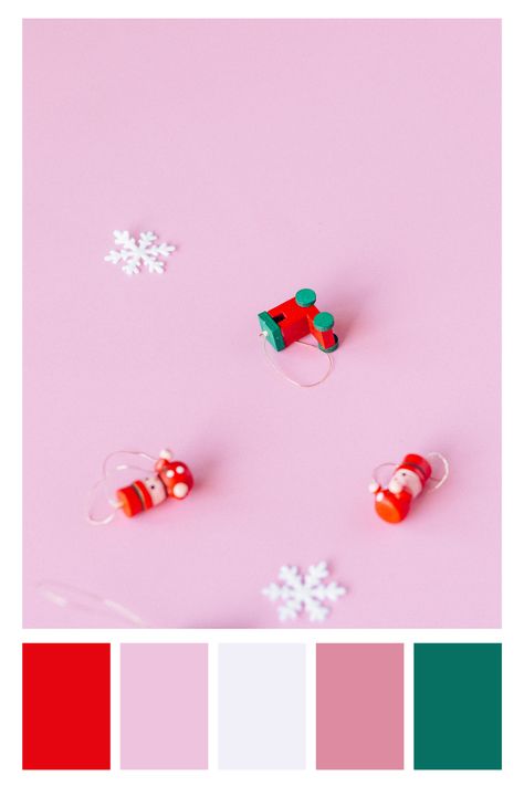 Pink Red Turquoise Christmas, Girly Christmas Color Palette, Christmas Color Palette Pink, Modern Holiday Color Palette, Pink Christmas Palette, Unique Christmas Color Palette, Christmas Colour Palette 2023, Pastel Christmas Palette, Christmas Pastel Color Palette