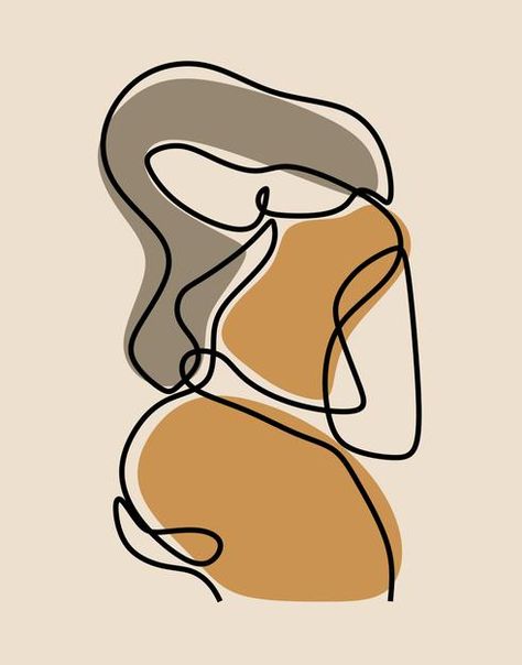 Human Shadow, Continuous Line Art, Birth Art, Pregnant Baby, Pregnant Woman, Continuous Line, Embroidery And Stitching, Metal Poster Displate, Pregnant Women