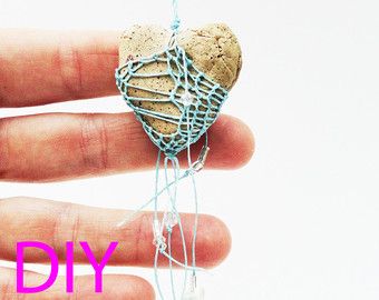 DIY Kit, How-To Heart Necklace, Textile Weaving, Fiber Arts: Woven Jewelry, DIY, Valentine, Victorian, Looping Knotless Netting