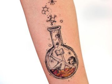 Pharmacist Tattoo Chemistry Tattoo, Tattoo Fairy, Science Tattoo, Alchemy Tattoo, Science Tattoos, Bottle Tattoo, Awesome Tattoo, Meaningful Tattoos For Women, Small Meaningful Tattoos