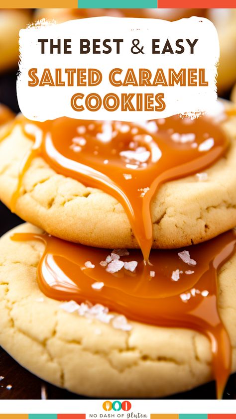 Salted Caramel Cookies Easy, Salted Caramel Thumbprint Cookies, Salted Caramel Sugar Cookies, Caramel Christmas Cookies, Smell Like A Bakery, Salted Caramel Cookies Recipe, Holiday Treats Gifts, Treats Gifts, Salted Caramel Cookies