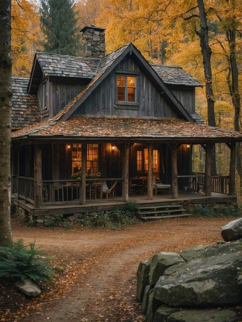 Adirondack House, Rustic Cabin Exterior, Tiny Log Cabin, Shed Tiny Home, Mountain Dream Homes, Dream House Aesthetic, Log Home Living, Mountain Cabins, Little Cabin In The Woods