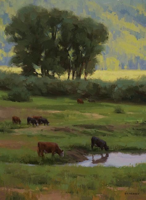 Pioneer Days, Australian Painting, Palace Of Fine Arts, Cow Painting, Cow Art, Insta Feed, Land Art, Oil Painting Landscape, Animal Paintings