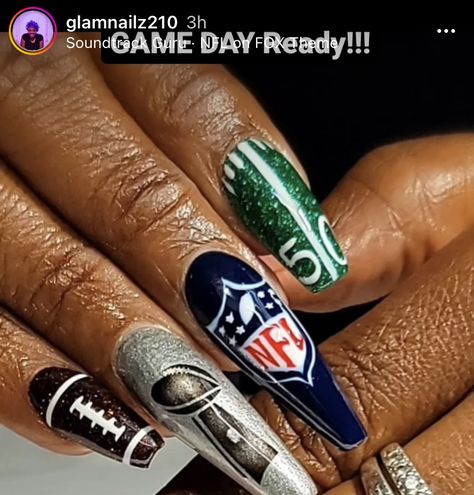 Nfl Nails Design, Ravens Nails Baltimore, Miami Dolphins Nails, Superbowl Nails, Dallas Cowboys Nail Designs, Denver Broncos Nails, Sport Nails, Broncos Nails, Dallas Cowboys Nails