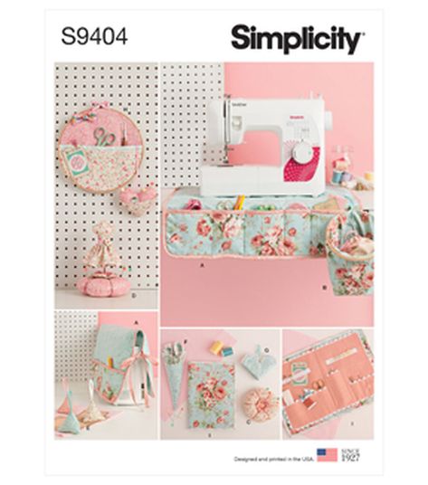 Simplicity S9404 Sewing Room Accessories Sewing Pattern | JOANN Free Printable Sewing Patterns Crafty Staci, Sewing Caddy, Wand Organizer, Scissor Case, Sewing Machine Cover, Sewing Space, Ideas Hogar, Paper Sewing Patterns, Needle Case