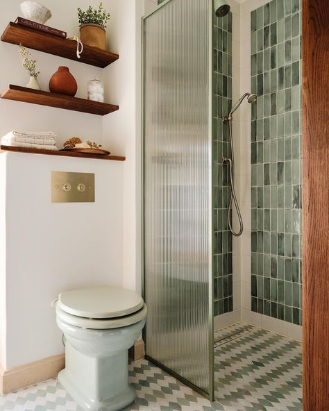 Our playful guest bathroom in our barn project, full of texture and dreamy greens 🧴 Adore our bespoke vanity pulling through the charm of the barn 🧡 Interior Design @dalrymplestudio Photography @dean.hearne #bathtime #bathroomdesign #barnrenovation #interiorarchitecture Barn Interior Design, Barn Interior, Barn Renovation, Party Barn, Green Tile, Bathroom Space, Pull Through, The Barn, Guest Bathroom