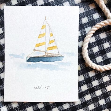 Sailboat Watercolor, Jones Design Company, Paintings Tutorials, Watercolor Blog, Daily Sketch, Summer Things, Water Colours, Watercolor Sketchbook, Watercolor Paintings Tutorials