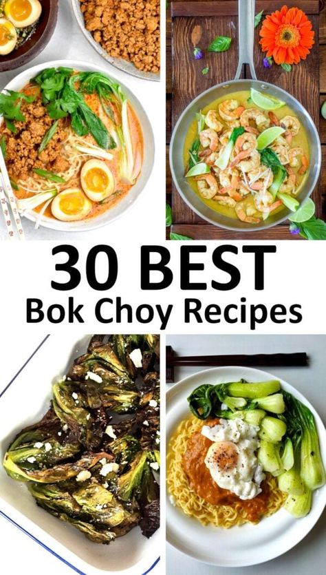 How to cook bok choy - the best bok choy recipes. Book Choy In Ramen, Book Chop Recipes, Baby Bock Choy Recipe, Baby Bock Choy Recipes, Bock Choy Recipes, Book Choy, Chicken Udon Soup, Choy Recipes, Lemongrass Soup