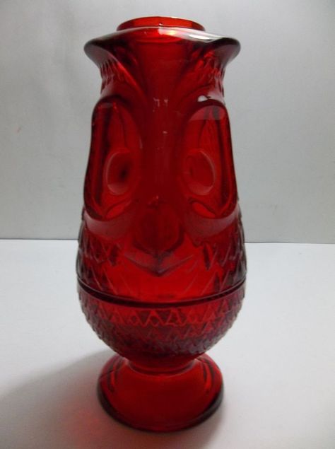 Vintage Viking Art Glass OWL FAIRY LAMP Glimmer Light RUBY RED Viking Glass Vintage, Fairy Lamps, Milk Glass Decor, Glass Owl, Viking Glass, Fairy Lamp, Viking Art, Glass Decor, Ruby Red