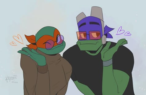 Donatello And Mikey, Donnie And Mikey, Mikey Rottmnt, Rottmnt Mikey, Donatello Tmnt, Silly Kids, Ninja Turtles Artwork, Teenage Ninja, Tmnt Artwork