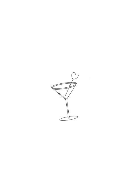 Minimalist Cocktail Tattoo, Mini Cocktail Tattoo, Coctail Tattoo Design, Mini Martini Glass Tattoo, Martini Glass Drawing Simple, Cocktail Fine Line Tattoo, Margarita Tattoo Drinks Small, Alcohol Glass Tattoo, Matching Cocktail Tattoos