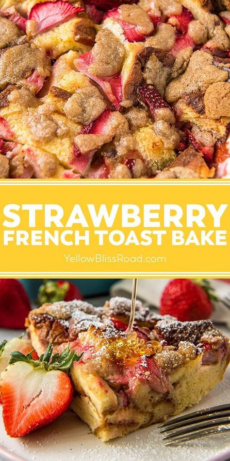 Pancakes Casserole, Cream Cheese French Toast Bake, Strawberry Cream Cheese French Toast, Strawberry French Toast Bake, Strawberry French Toast Casserole, Cream Cheese French Toast, Overnight French Toast Recipe, Cheese French Toast, Casserole Bake