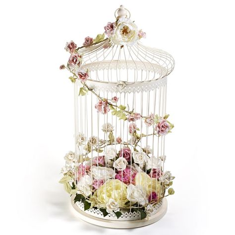 Decorated Birdcage | Craft Ideas & Inspirational Projects | Hobbycraft Bird Cage Centerpiece, Bird Cage Decor, Beautiful Bird, Bird Cages, Top Crafts, Centre Pieces, Royal Albert, Bird Cage, Hobbies And Crafts