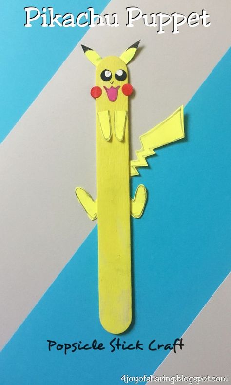 Pikachu Puppet Craft For Kids. Isn't this the cutest Pokemon?  Popsicle Stick Craft, Kids Craft, Pokemon Craft, Easy Craft Idea For Kids, Craft Stick, Toddler Craft, Preschool Craft Idea. Craft For Kids Easy, Easy Pokemon, Puppet Craft, Easter Basket Crafts, Easter Crafts Preschool, Pikachu Pikachu, Airplane Crafts, Easy Crafts To Sell, Pokemon Diy