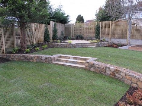 3 Tiered Garden Ideas, Tiered Lawn Landscaping, 3 Tier Garden Ideas, Tiered Backyard, Tier Garden, Garden Renovation, Tiered Garden, Grasses Landscaping, Lawn And Landscape