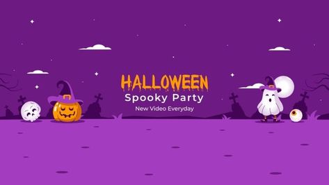 Hand-drawn Halloween Spooky Party YouTube Banner Spooky Party, Youtube Banner Template, Youtube Banner, Brand Kit, Youtube Banners, Halloween Party Costumes, Used Tools, Halloween Spooky, Banner Template