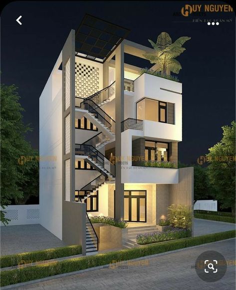 Third Floor House Design, Small Apartment Building Design, Villa Concept, 3 Storey House Design, Small Apartment Building, Home Designs Exterior, Narrow House Designs, Casa Interior, House Outer Design