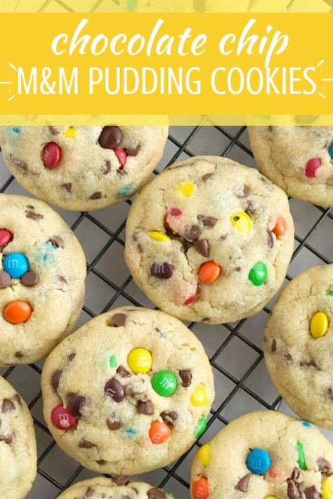 Pudding Mix Cookies Easy, Jello Pudding Cookies Recipe, M M Pudding Cookies Recipe, Pudding M&m Cookies, Christmas Cookies With Pudding, M&m Cookies With Vanilla Pudding, Cookie Recipes With Pudding, Cookies Using Pudding, Cookies With Pudding Mix In Them