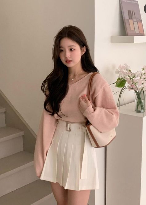 #koreangirl #Aesthetic Girly Outfits Asian, Cute Girly Korean Outfits, Soft Aesthetic Outfits Korean, Sweet Girly Outfits, Casual Girly Outfits Korean, Korean Girly Girl Outfits, Cute Girly Outfits Aesthetic Casual, Soft Classy Aesthetic Outfits, Preppy Korean Fashion