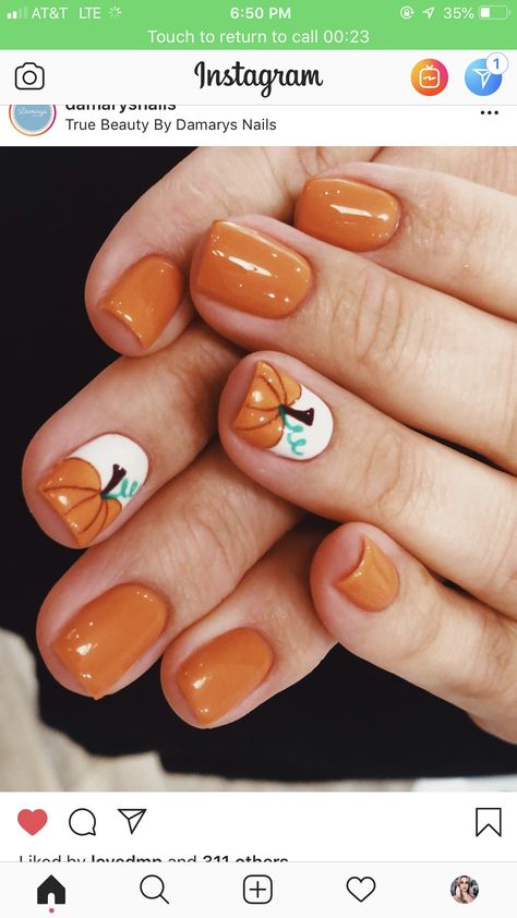 Orange Leaf Nails, Thanksgiving Nails Short Gel, Pumpkin Pedicure Design, Pumpkins Nails Design, Fall Harvest Nail Designs, Pumpkin Nail Designs Fall, Fall Nail Designs Pumpkin, Blue Pumpkin Nails, Pumpkin Pedicure