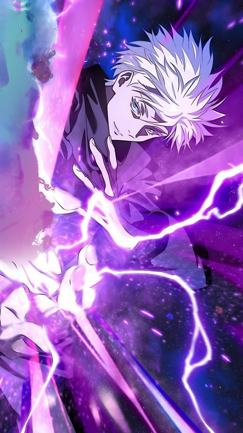 Satoru Gojo Jujutsu Kaisen Phantom Parade, Gojo Official Arts, Gojo Satoru Official Art, Jujutsu Kaisen Anime Wallpaper, Gojo Hollow Purple, Jjk Official Art, Hollow Purple, Gojo Jujutsu Kaisen, Jujutsu Kaisen Anime