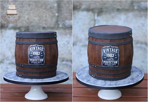 Whiskey barrel cake no alcohol lol Beer Barrel Cake, Whiskey Barrel Cake, 49ers Cake, Booze Cake, Jack Daniels Cake, Double Barrel Cake, Alcohol Cake, Barrel Cake, Whiskey Cake