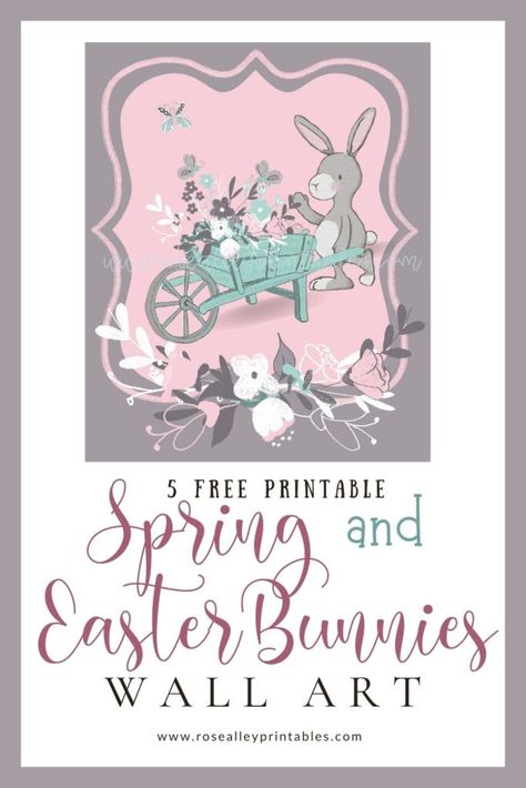 5 Free Printable Spring And Easter Bunnies Wall Art Cute Printables, Easter Printables Free, Printables Free, Easter Art, Easter Printables, Easter Bunnies, Mom Blogs, Happy Easter, All Art