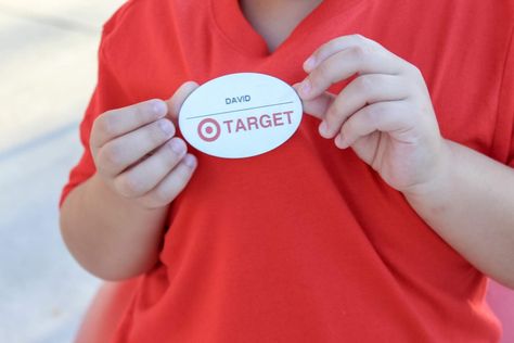 Easy DIY Target Employee Costume perfect for kids (or adults) as a last minute option for Halloween or playing dress up anytime. Target Worker Costume, Target Employee Costume, Target Costume, Target Birthday, Easy Last Minute Costumes, Rainbow Punch, Target Employee, Halloween Costumes For Sale, Target Halloween