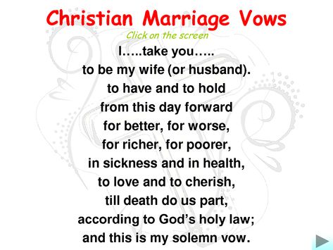 CHRISTIAN TRADITIONAL MARRIAGE VOWS Traditional Wedding Vows Christian, Christian Wedding Vows, Wedding Vows Quotes, Marriage Verses, Romantic Wedding Vows, Vows Quotes, Best Wedding Vows, Traditional Wedding Vows, Bible Pics