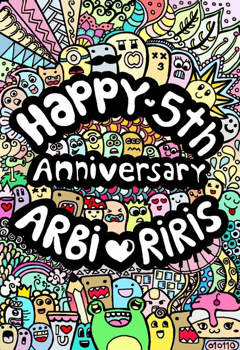 happy 5th Anniversary! -doodle made by me Anniversary Mandala Art, Happy Anniversary Doodle Art, Happy Anniversary Drawings Art, Happy Anniversary Hand Lettering, Happy Birthday Mandala Art, Kids Story Books, Stories For Kids, Anniversary Cards, Doodle Art